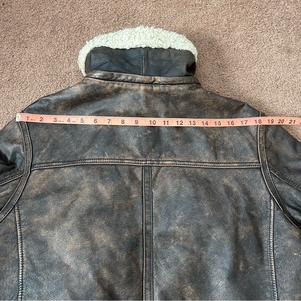 Black Rivet Brown Lined Leather Jacket size Large - Picture 7 of 12